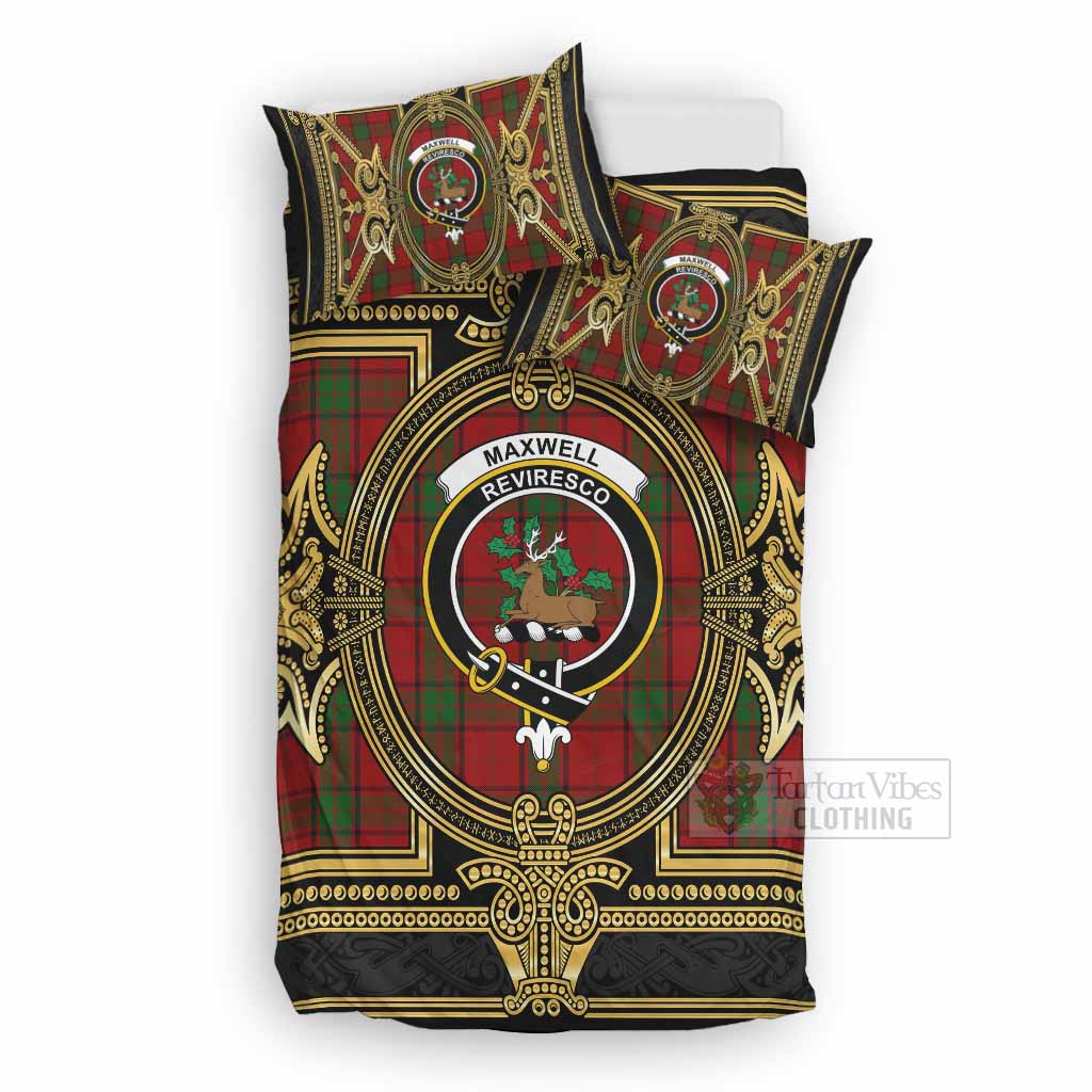 Maxwell Scottish Tartan Crest Bedding Set Royal Stylized