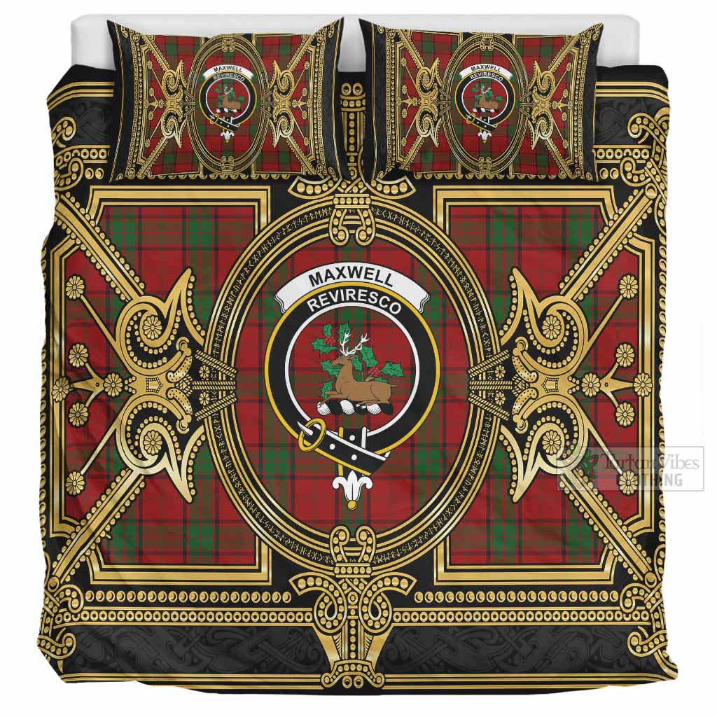 Maxwell Scottish Tartan Crest Bedding Set Royal Stylized