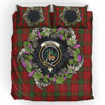 Maxwell Scottish Tartan White Heather With Thistle Bedding Set Beir Buaidh!