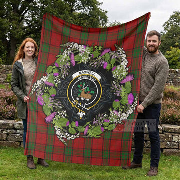 Maxwell Scottish Tartan White Heather With Thistle Blanket Beir Buaidh!