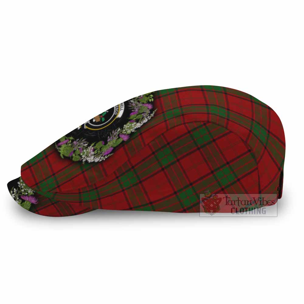 Maxwell Scottish Tartan White Heather With Thistle Flat Cap, Jeff Cap Beir Buaidh! - Tartan Vibes Clothing