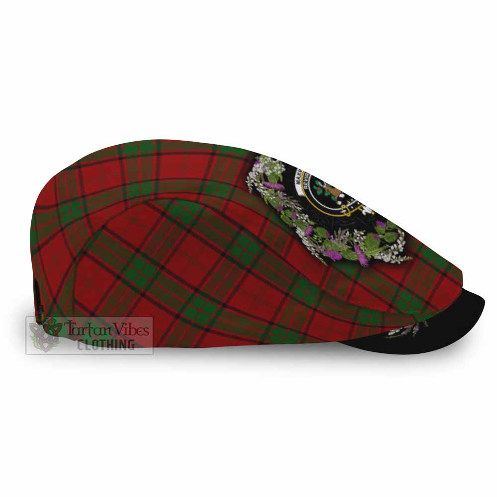 Maxwell Scottish Tartan White Heather With Thistle Flat Cap, Jeff Cap Beir Buaidh! - Tartan Vibes Clothing