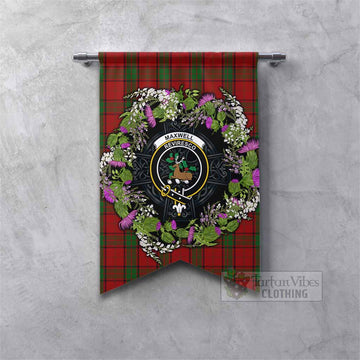 Maxwell Scottish Tartan White Heather With Thistle Gonfalon Beir Buaidh!