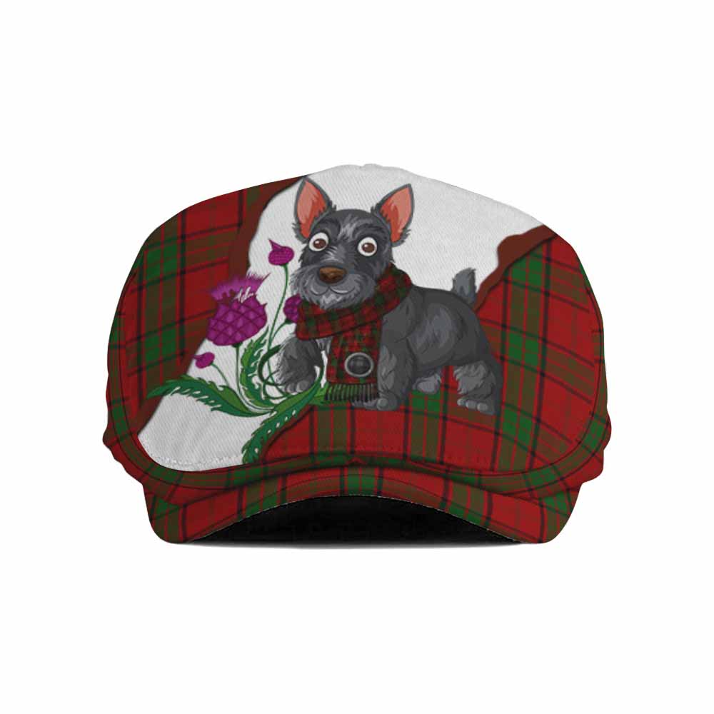 Maxwell Scottish Terrier Tartan Flat Cap, Jeff Cap Thistle Heritage Art Flat Cap - Tartan Vibes Clothing