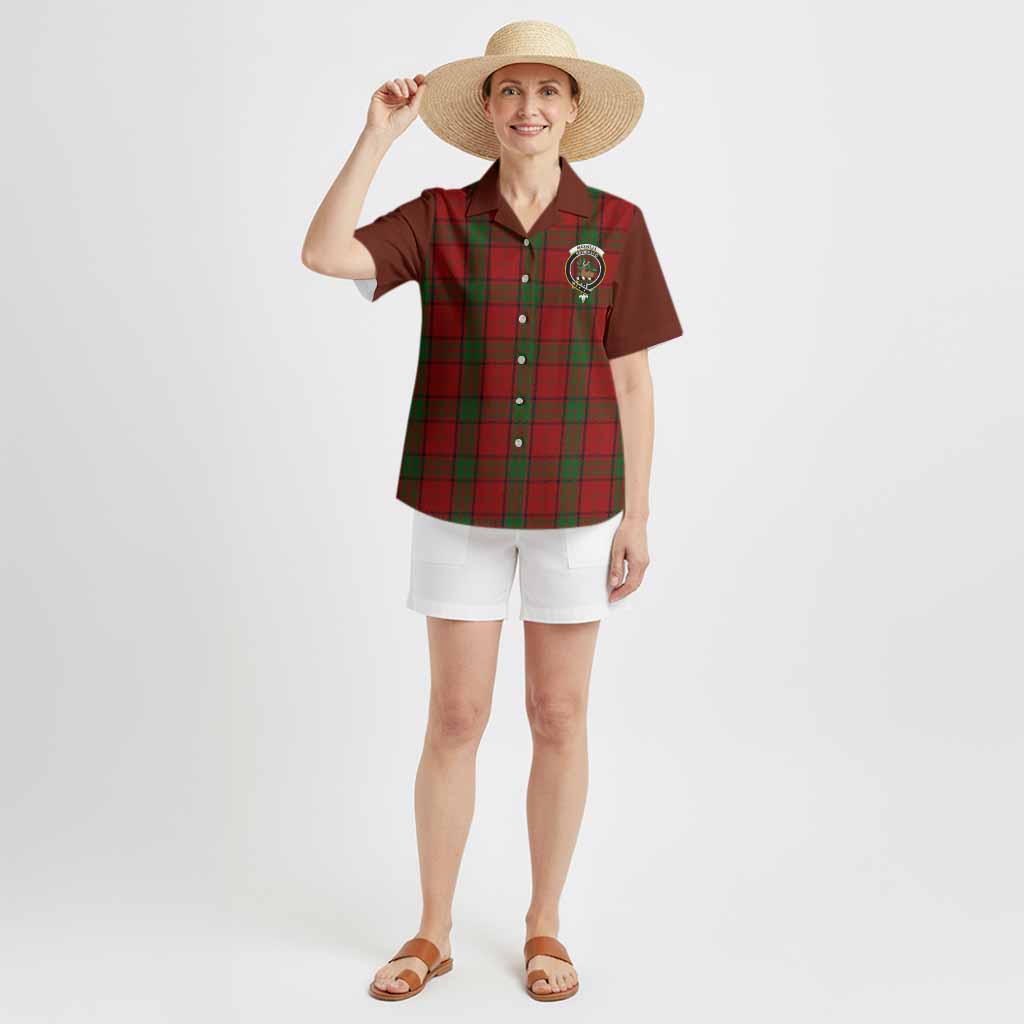 Maxwell Tartan Accent Hawaiian Shirt with Family Crest