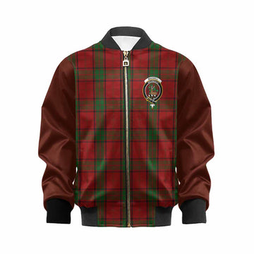Maxwell Tartan Accent Kid Bomber Jacket with Family Crest