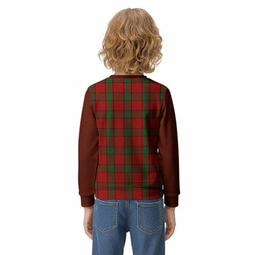 Maxwell Tartan Accent Kid Knitted Sweatshirt with Family Crest