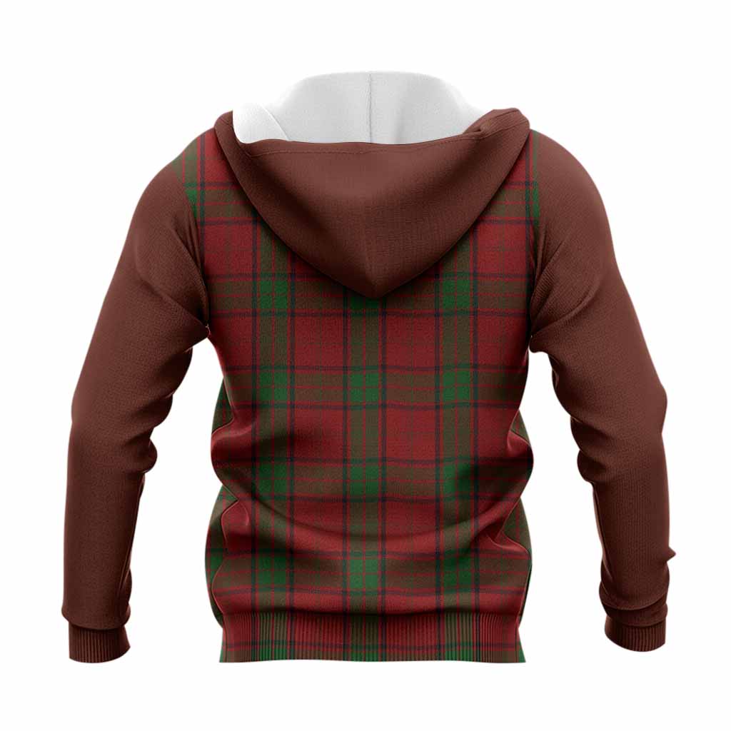 Maxwell Tartan Accent Knitted Hoodie with Family Crest