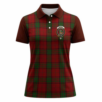 Maxwell Tartan Accent Women Polo Shirt with Family Crest
