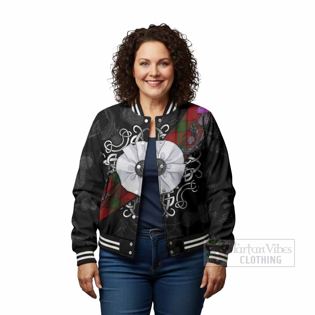 Maxwell Tartan Baseball Jacket Jacobite White Rose - Tartan Vibes Clothing