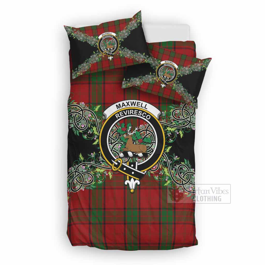 Maxwell Tartan Bedding Set Thistle Scottish Spirit UK Bedding Set UK Double 79*79 inch - Tartan Vibes Clothing