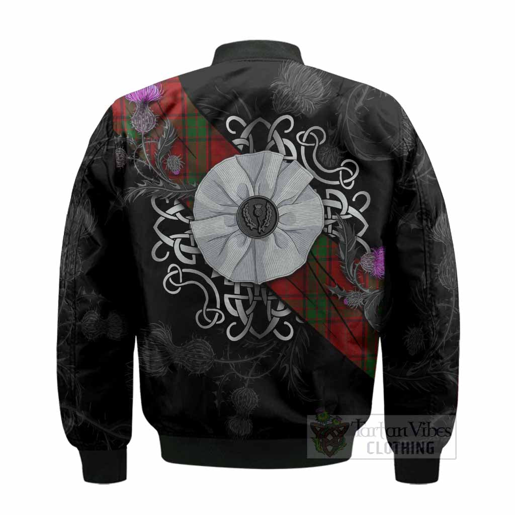 Maxwell Tartan Bomber Jacket Jacobite White Rose - Tartan Vibes Clothing