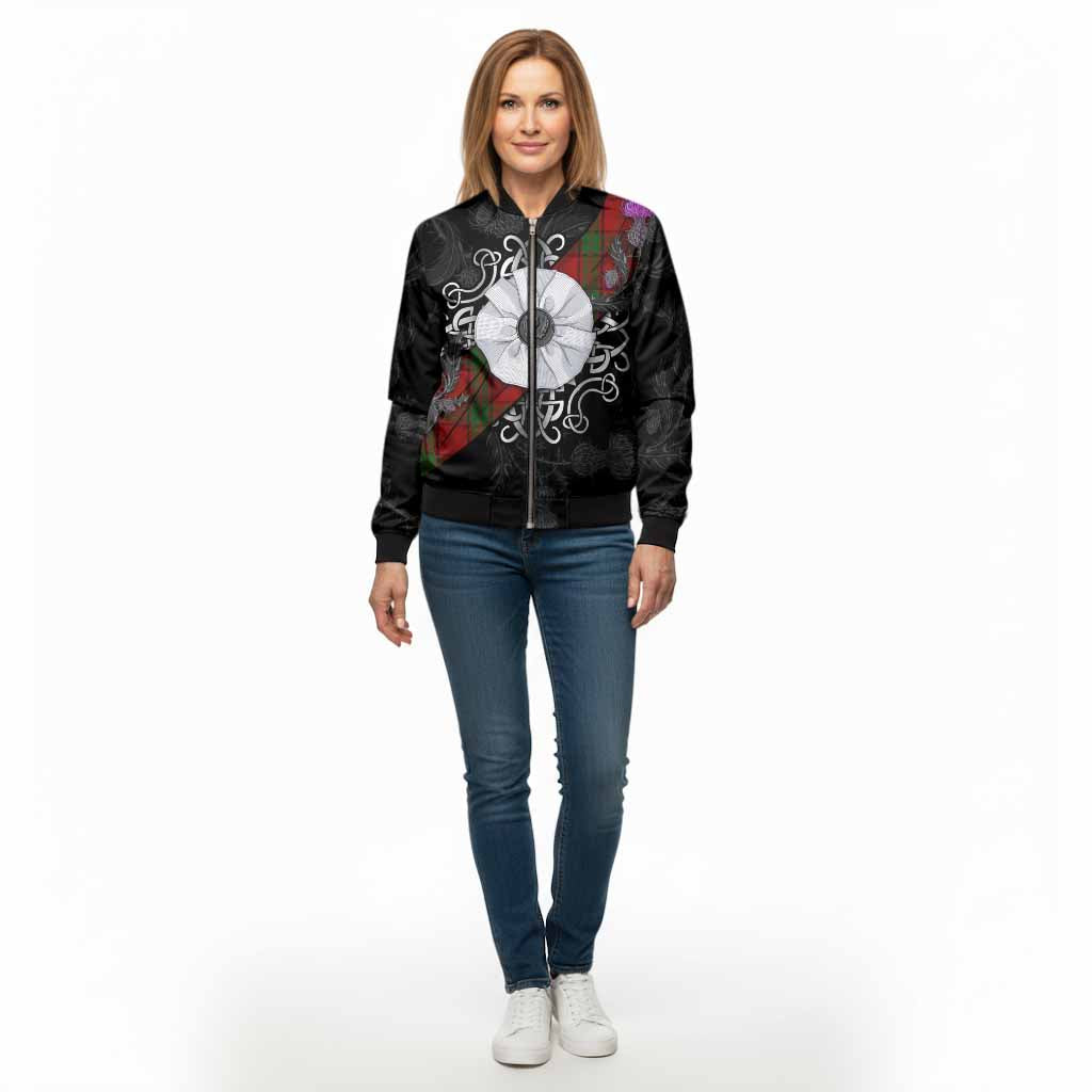 Maxwell Tartan Bomber Jacket Jacobite White Rose - Tartan Vibes Clothing