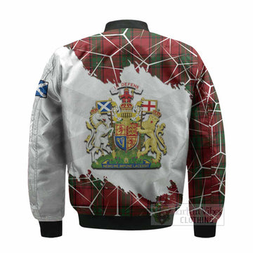 Maxwell Tartan Bomber Jacket with Family Crest and Lion Rampant Grunge Style