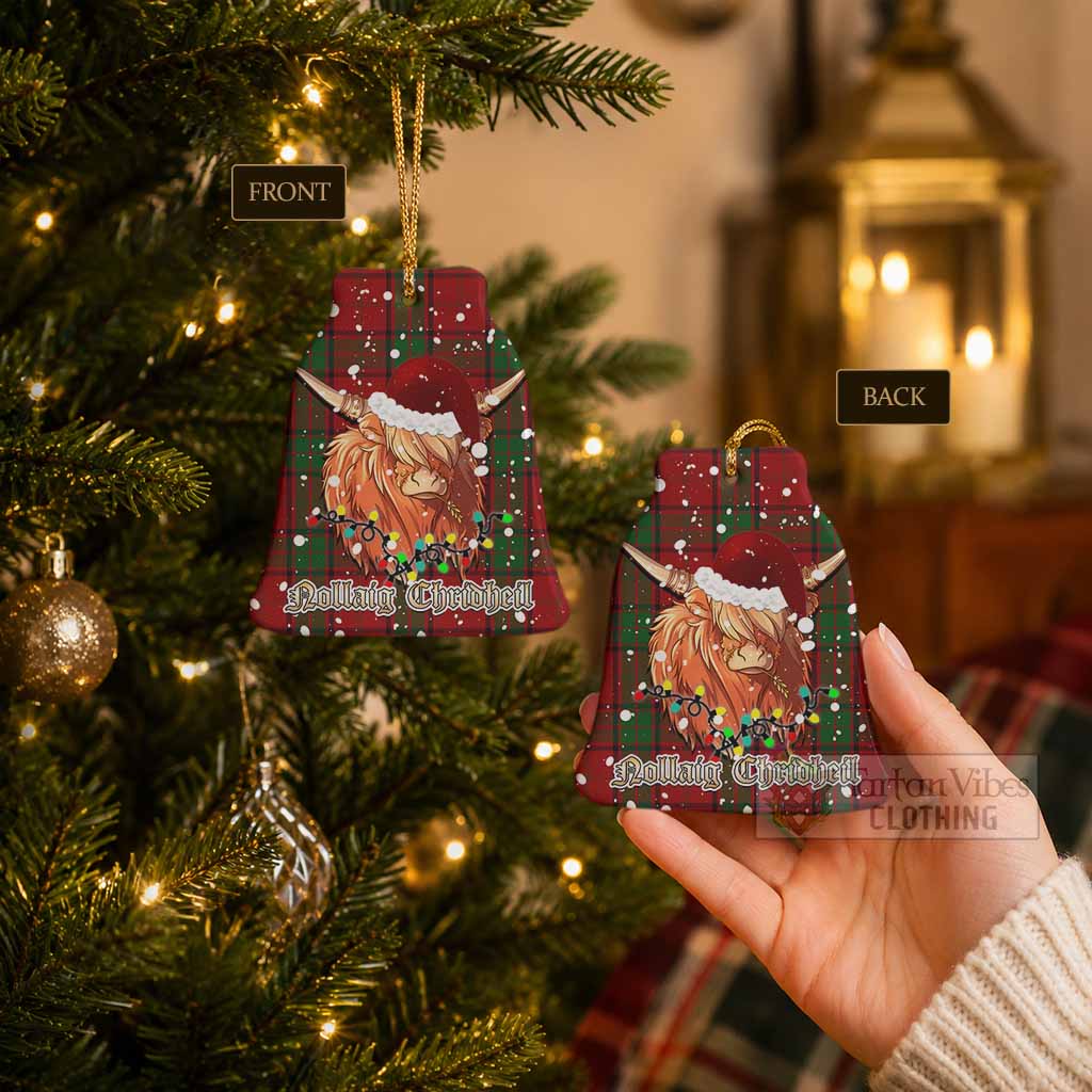 Maxwell Tartan Ceramic Bell Ornament Mister Coo - Highlander Decor - Tartan Vibes Clothing