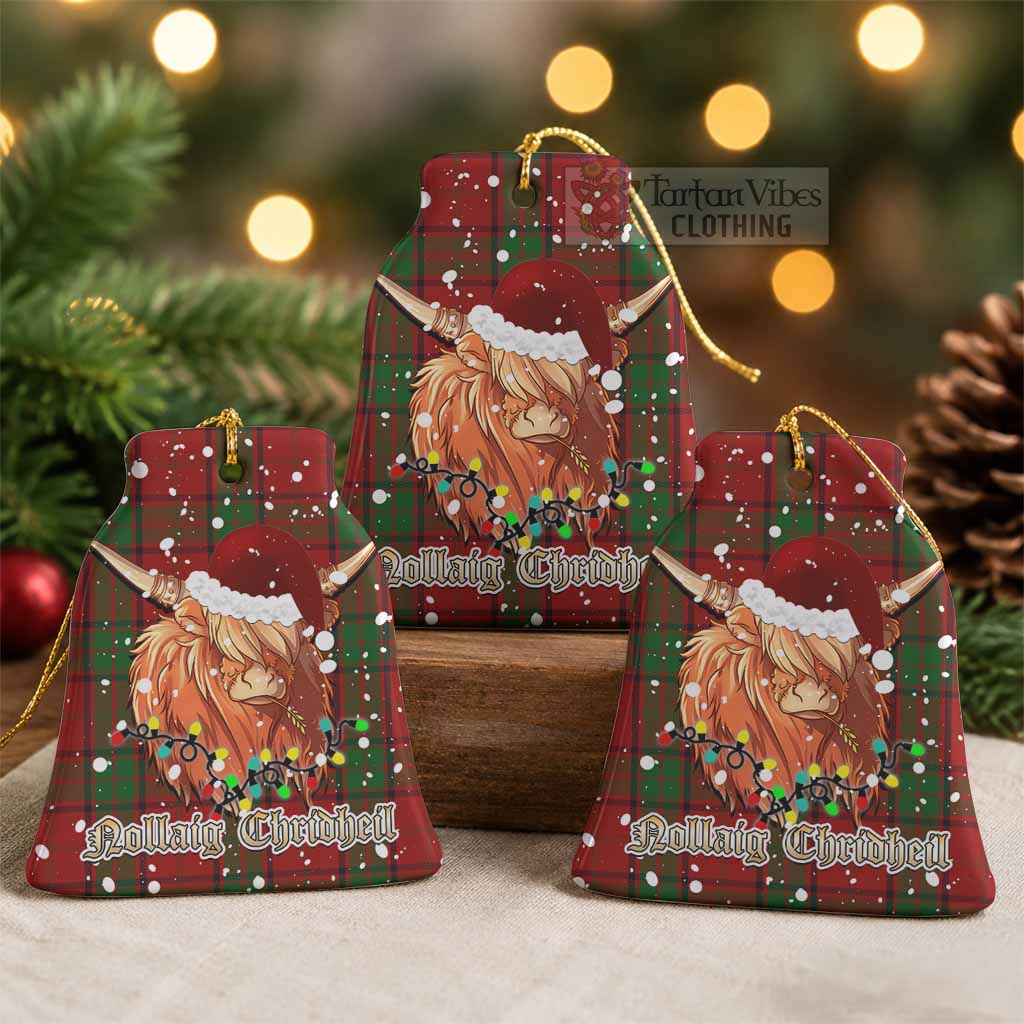 Maxwell Tartan Ceramic Bell Ornament Mister Coo - Highlander Decor Pack of 3 - Tartan Vibes Clothing
