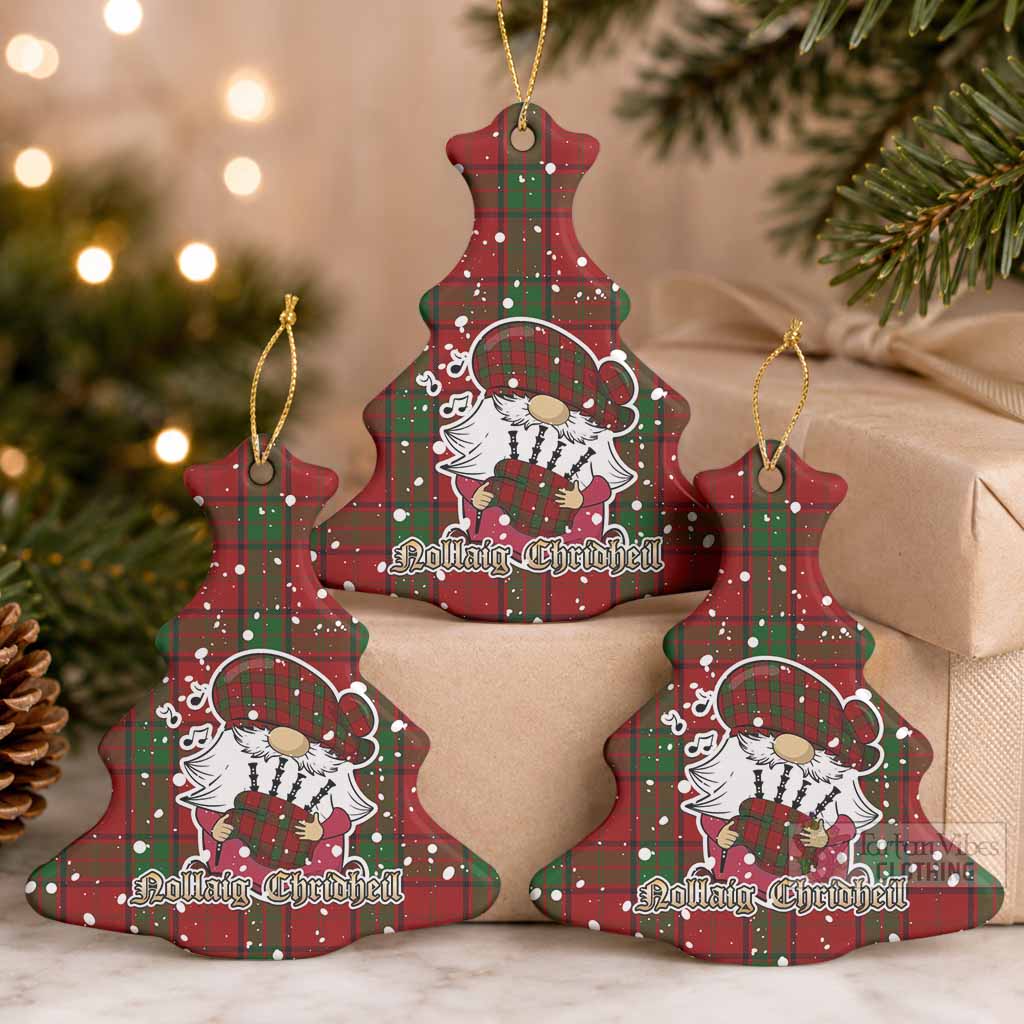 Maxwell Tartan Ceramic Christmas Tree Ornament Gnome Bagpiper - Chistmas Tree Decor Pack of 3 - Tartan Vibes Clothing