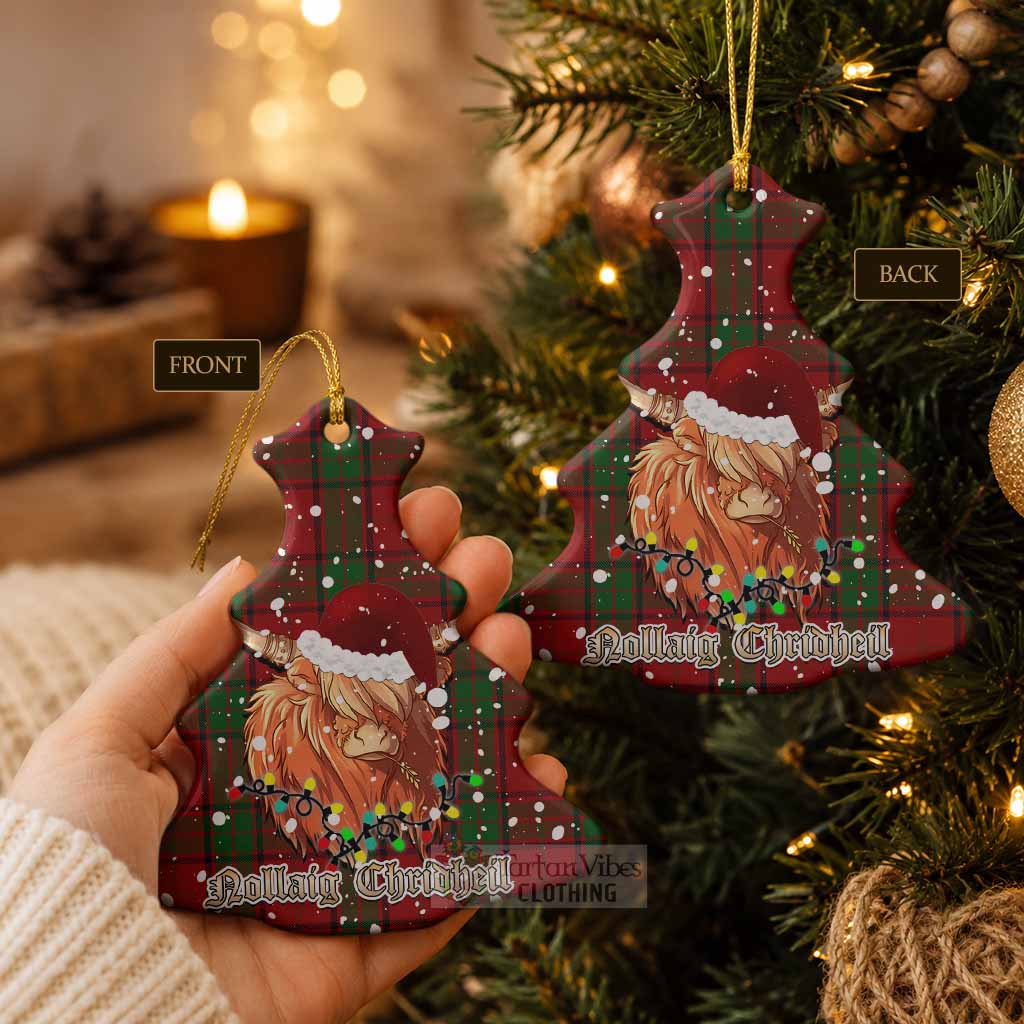 Maxwell Tartan Ceramic Christmas Tree Ornament Mister Coo - Highlander Decor - Tartan Vibes Clothing