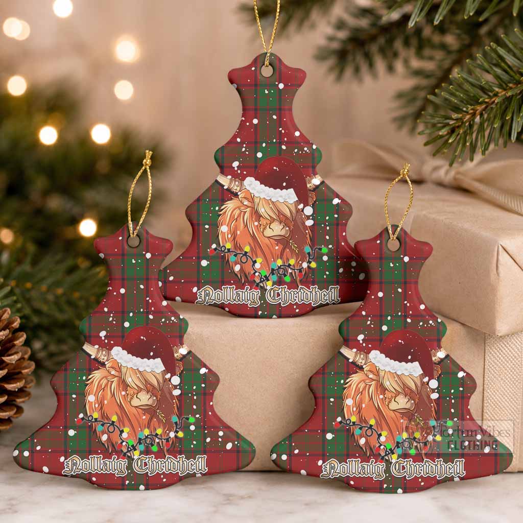 Maxwell Tartan Ceramic Christmas Tree Ornament Mister Coo - Highlander Decor Pack of 3 - Tartan Vibes Clothing