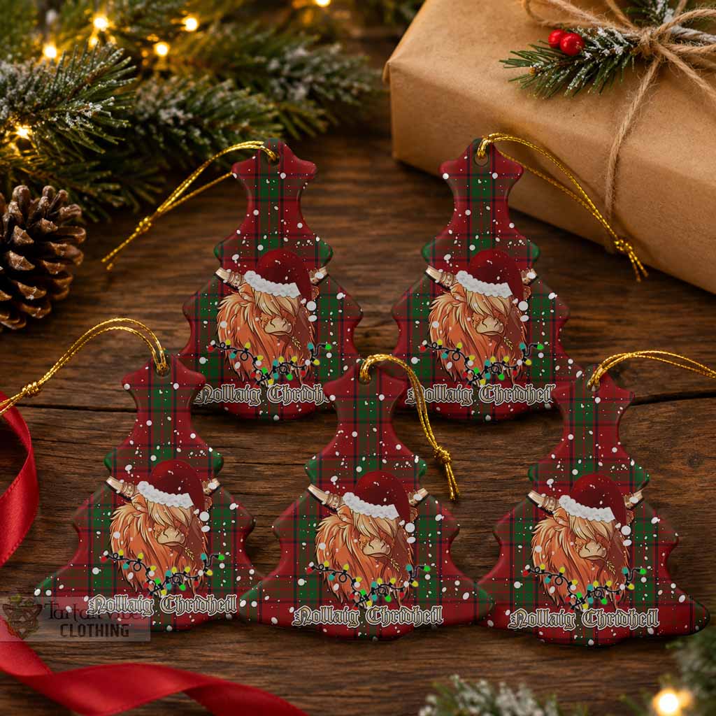 Maxwell Tartan Ceramic Christmas Tree Ornament Mister Coo - Highlander Decor Pack of 5 - Tartan Vibes Clothing