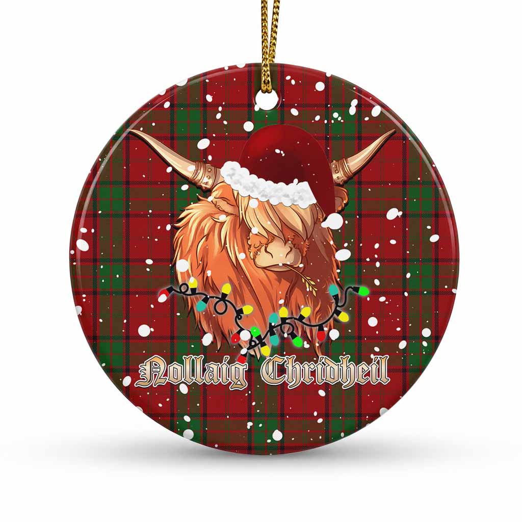 Maxwell Tartan Ceramic Circle Ornament Mister Coo - Highlander Decor 1 Piece - Tartan Vibes Clothing