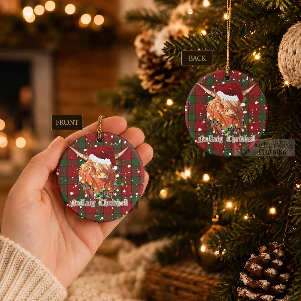 Maxwell Tartan Ceramic Circle Ornament Mister Coo - Highlander Decor - Tartan Vibes Clothing
