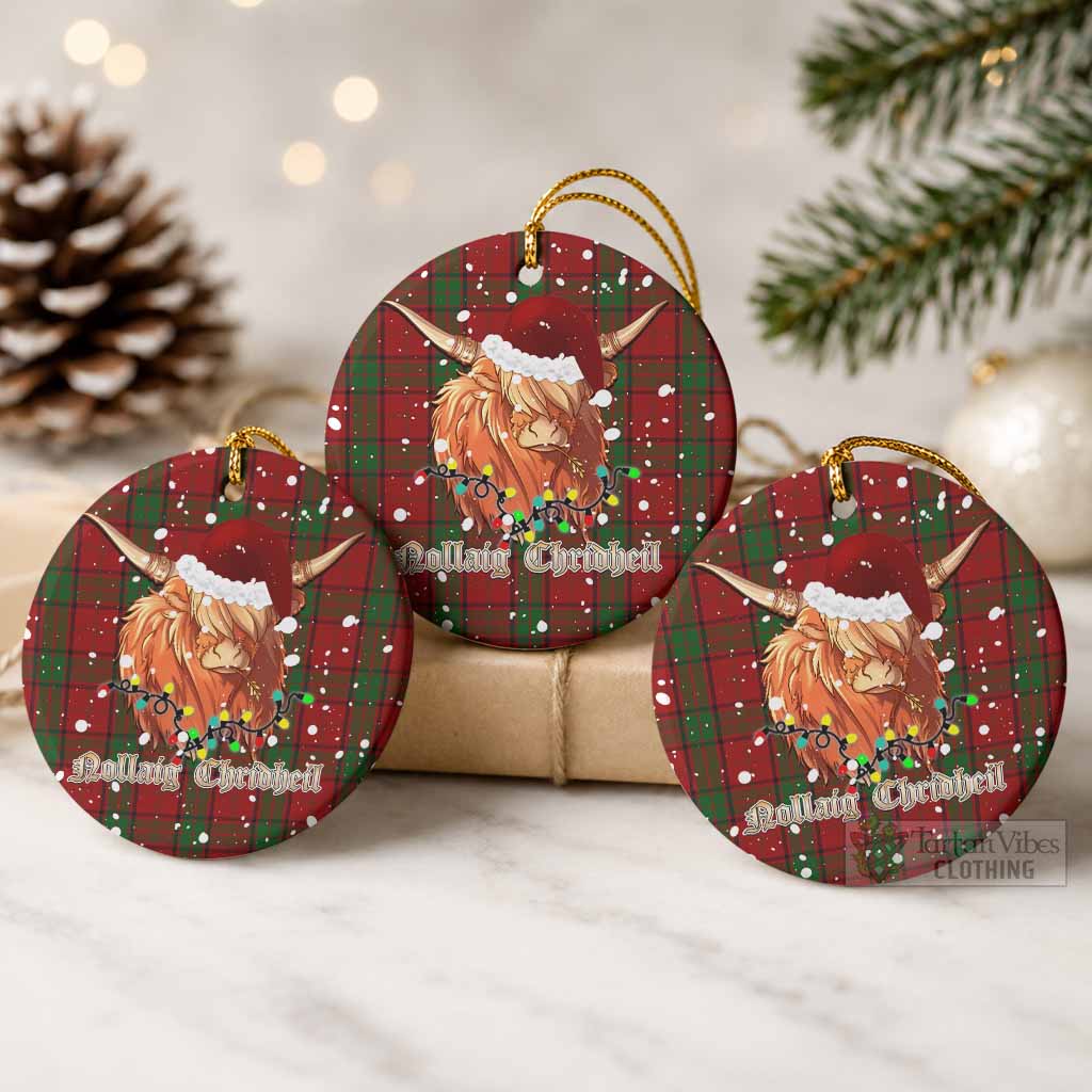 Maxwell Tartan Ceramic Circle Ornament Mister Coo - Highlander Decor Pack of 3 - Tartan Vibes Clothing