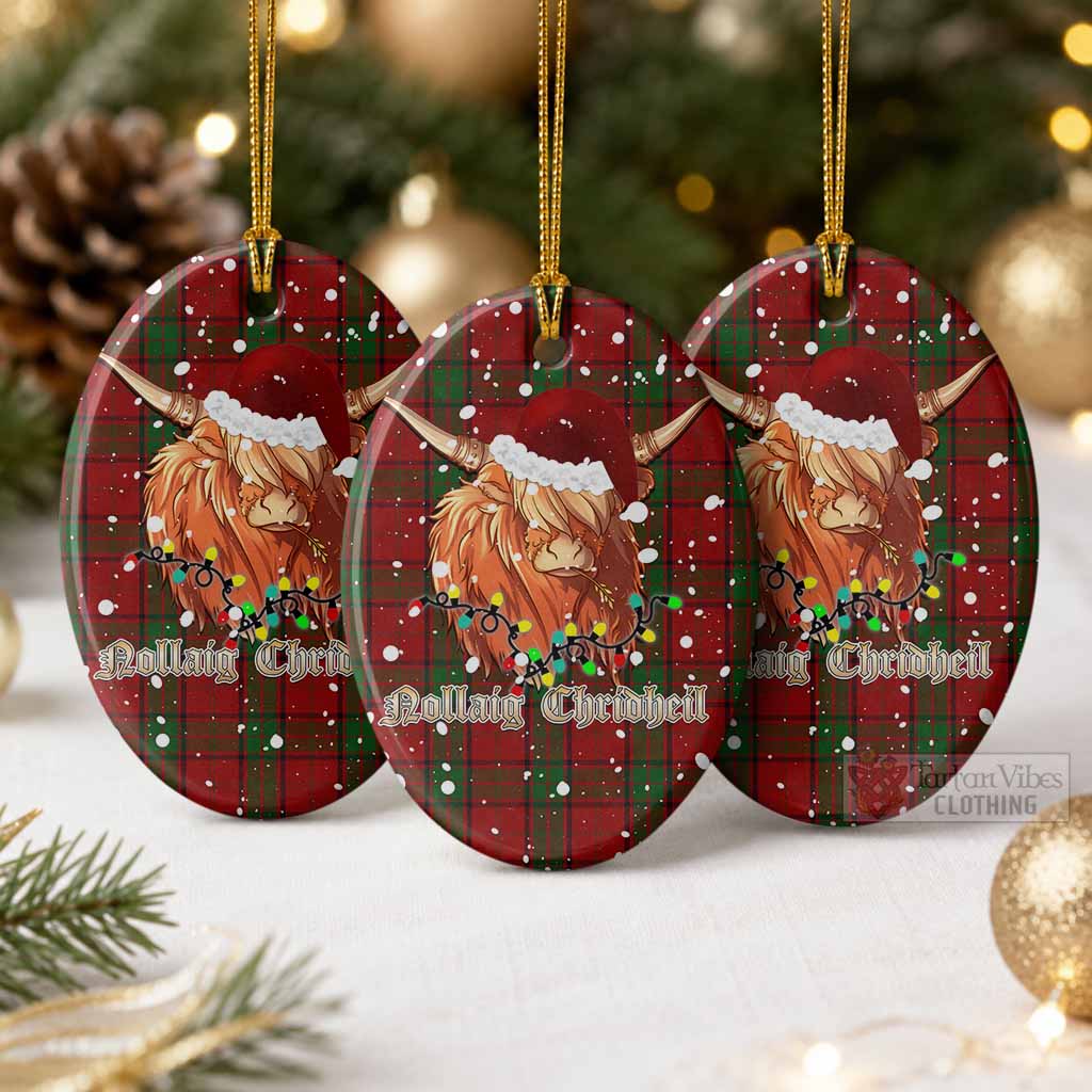 Maxwell Tartan Ceramic Oval Ornament Mister Coo - Highlander Decor Pack of 3 - Tartan Vibes Clothing