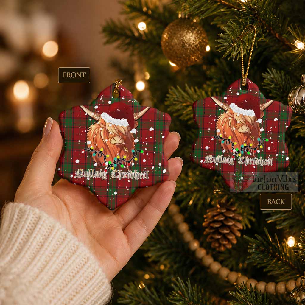 Maxwell Tartan Ceramic Snow Flake Ornament Mister Coo - Highlander Decor - Tartan Vibes Clothing
