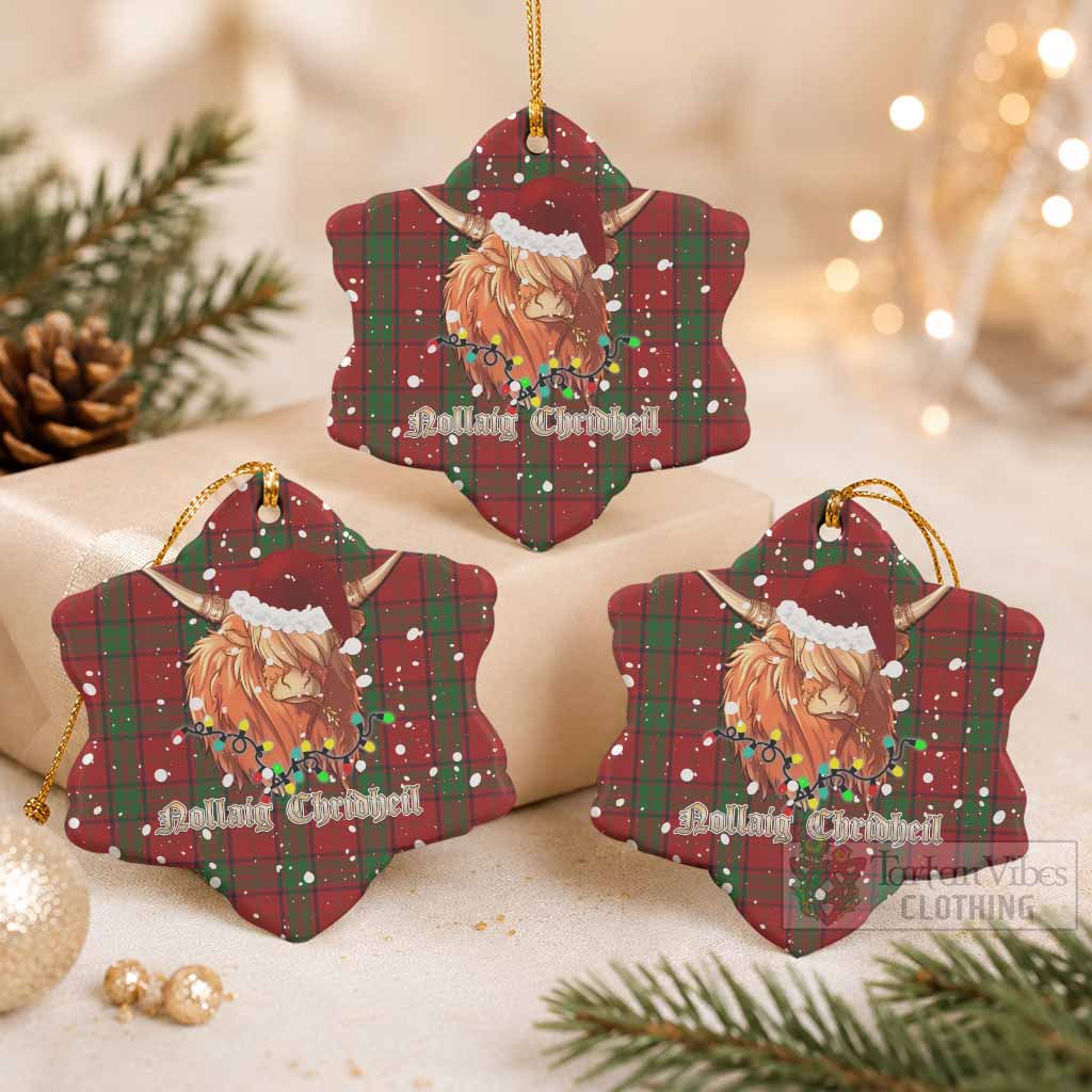 Maxwell Tartan Ceramic Snow Flake Ornament Mister Coo - Highlander Decor Pack of 3 - Tartan Vibes Clothing