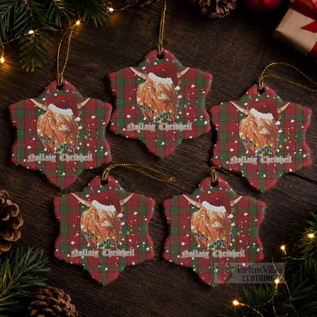 Maxwell Tartan Ceramic Snow Flake Ornament Mister Coo - Highlander Decor Pack of 5 - Tartan Vibes Clothing