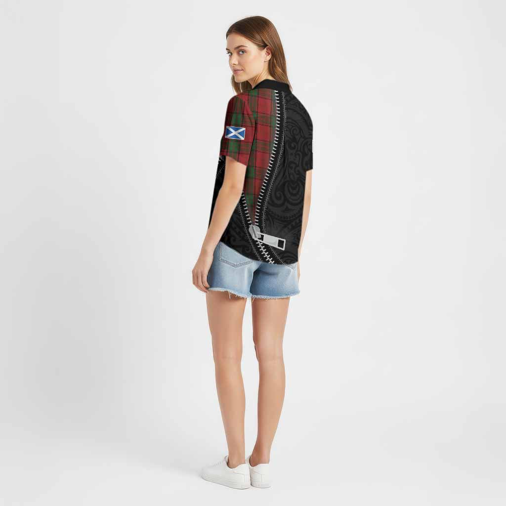 Maxwell Tartan Cotton Hawaiian Shirt New Zealand Pattern Unique Zipper Stylized