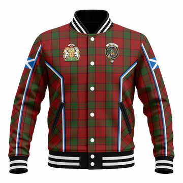 Maxwell Tartan Crest Baseball Jacket Scotland Coat of Arm Flag Style