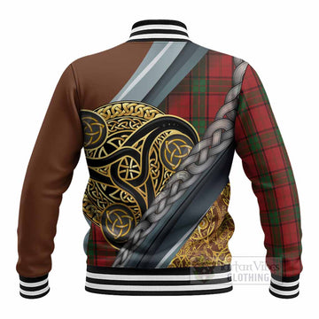 Maxwell Tartan Crest Baseball Jacket Scottish Triskele Celtic