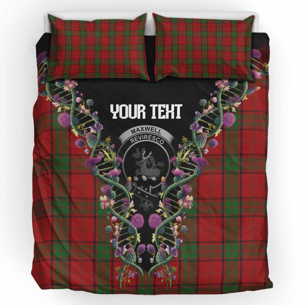 Maxwell Tartan Crest Bedding Set Scottish Heritage Thistle DNA