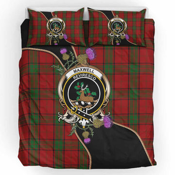 Maxwell Tartan Crest Bedding Set Scottish Thistle Spirit UK Bedding Set UK King 91*87 inch - Tartan Vibes Clothing