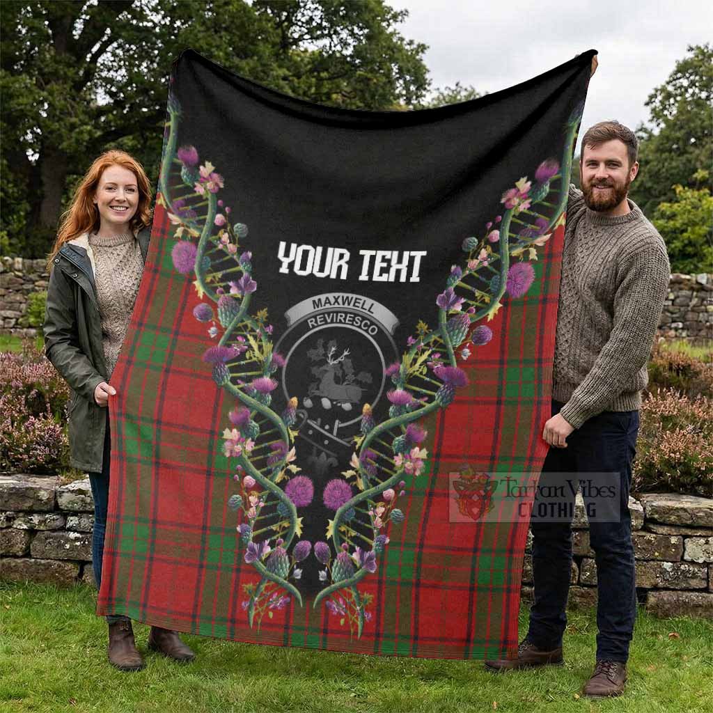Maxwell Tartan Crest Blanket Scottish Heritage Thistle DNA