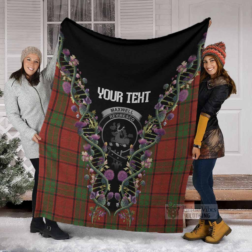 Maxwell Tartan Crest Blanket Scottish Heritage Thistle DNA