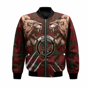 Maxwell Tartan Crest Bomber Jacket Ferocious Lion Style