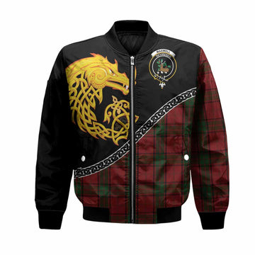 Maxwell Tartan Crest Bomber Jacket Legendary Dragon Knot Half Style