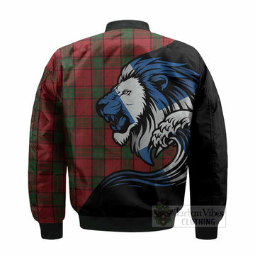 Maxwell Tartan Crest Bomber Jacket Scottish Golden Lions Wave Flow