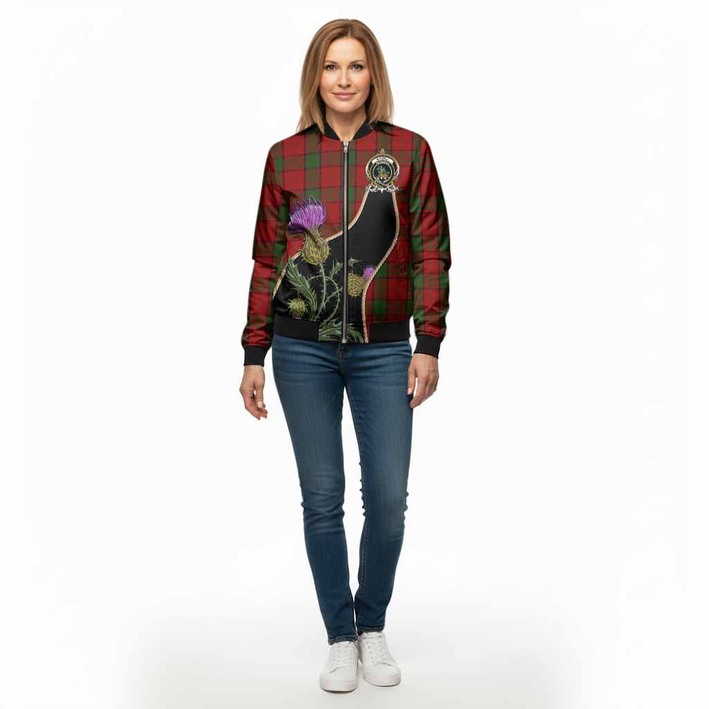 Maxwell Tartan Crest Bomber Jacket Scottish Thistle Spirit