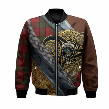 Maxwell Tartan Crest Bomber Jacket Scottish Triskele Celtic
