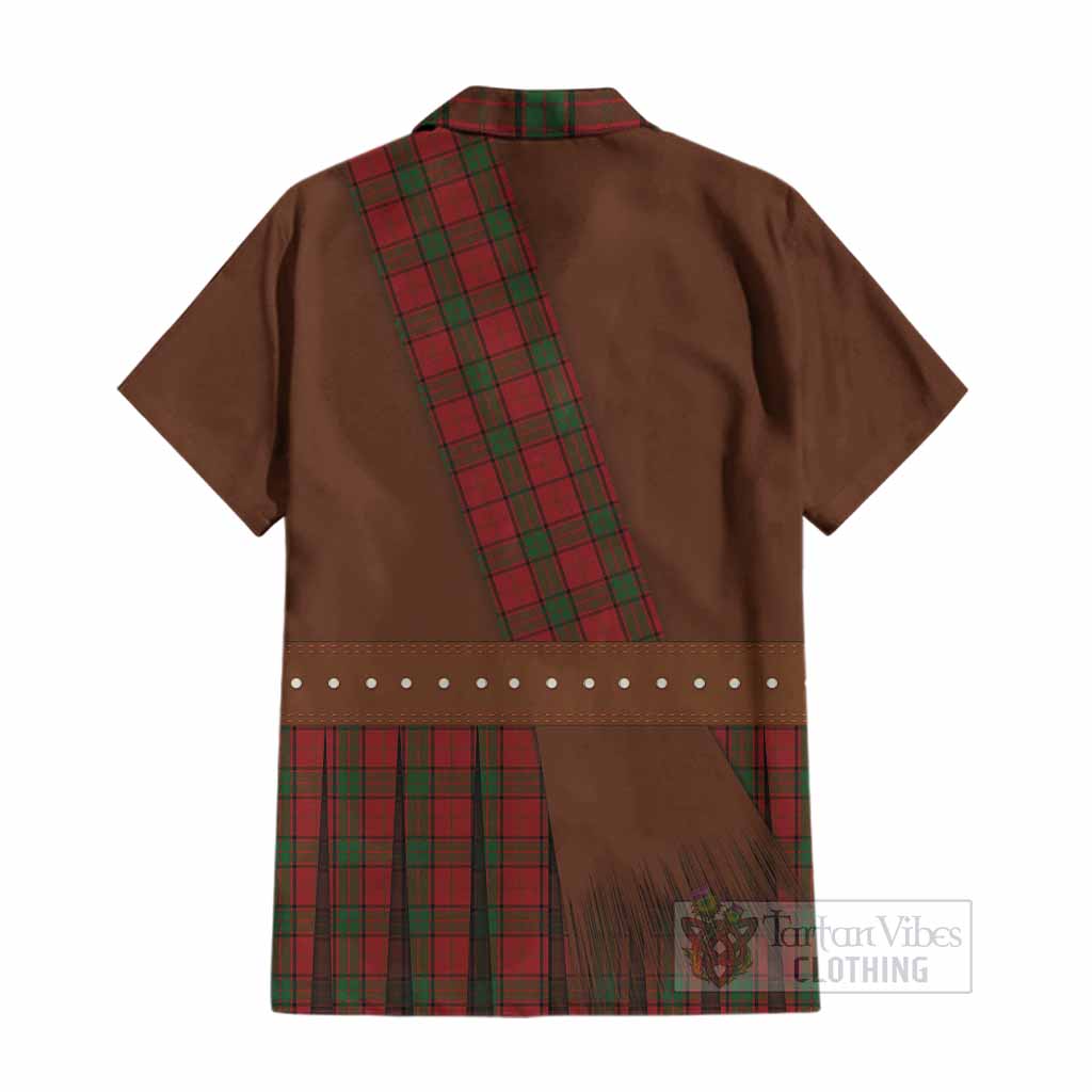Maxwell Tartan Crest Cotton Hawaiian Shirt Kilt Costume Style