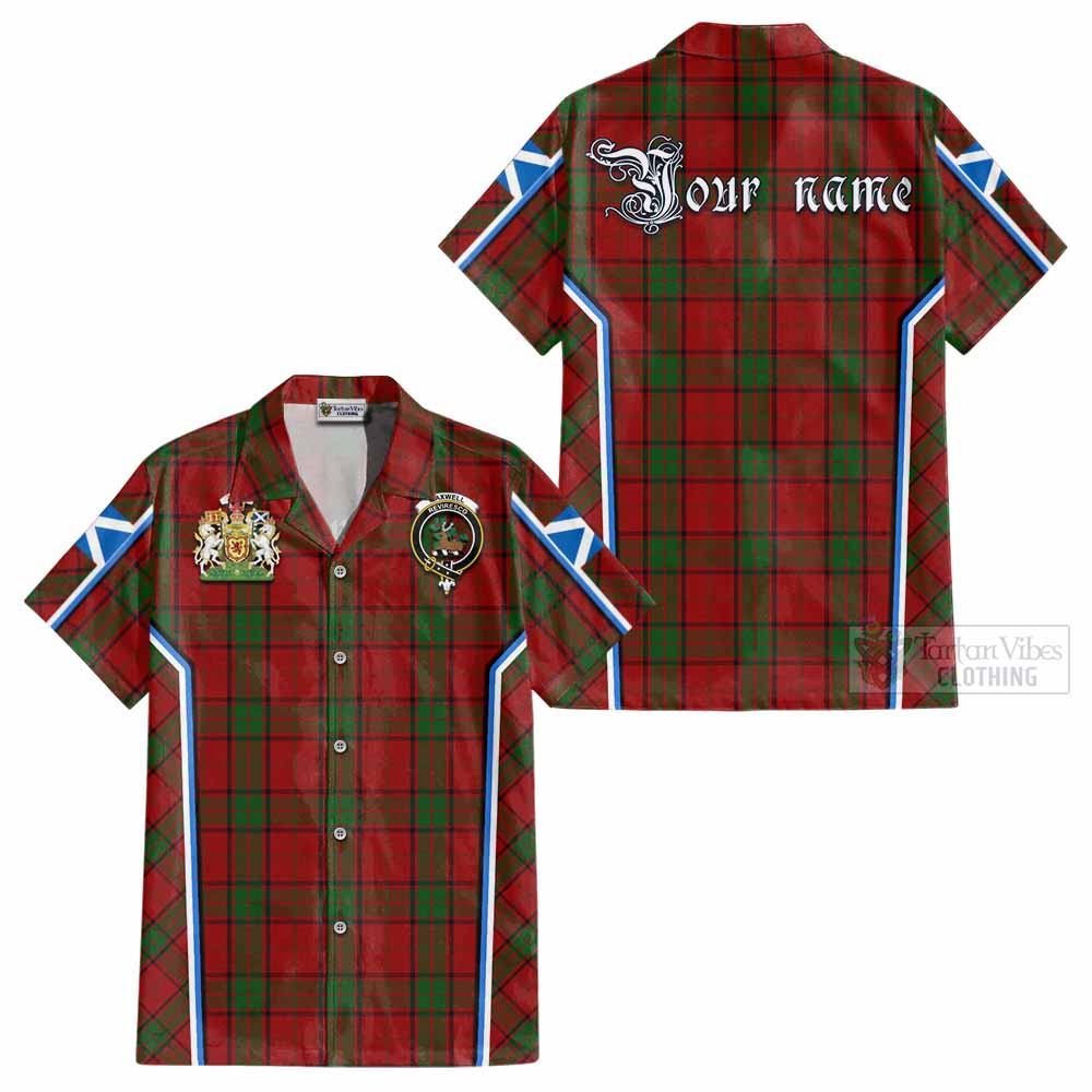 Maxwell Tartan Crest Cotton Hawaiian Shirt Scotland Coat of Arm Flag Style - Tartan Vibes Clothing