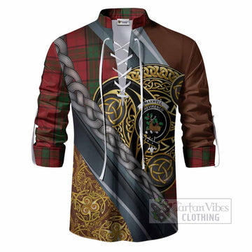 Maxwell Tartan Crest Ghillie Shirt Scottish Triskele Celtic