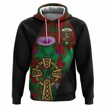 Maxwell Tartan Crest Hoodie Celtic Cross Thistle Flowers
