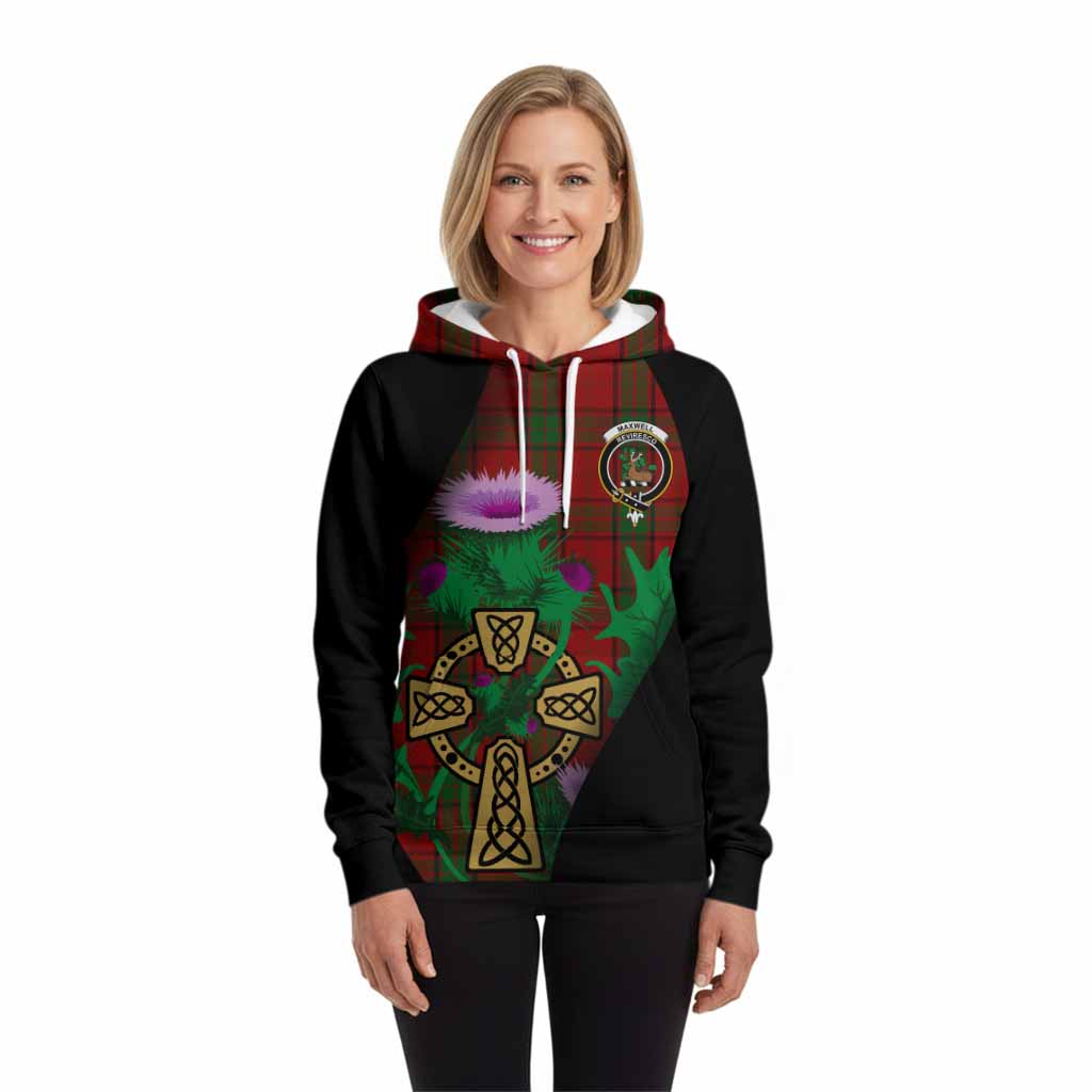 Maxwell Tartan Crest Hoodie Celtic Cross Thistle Flowers