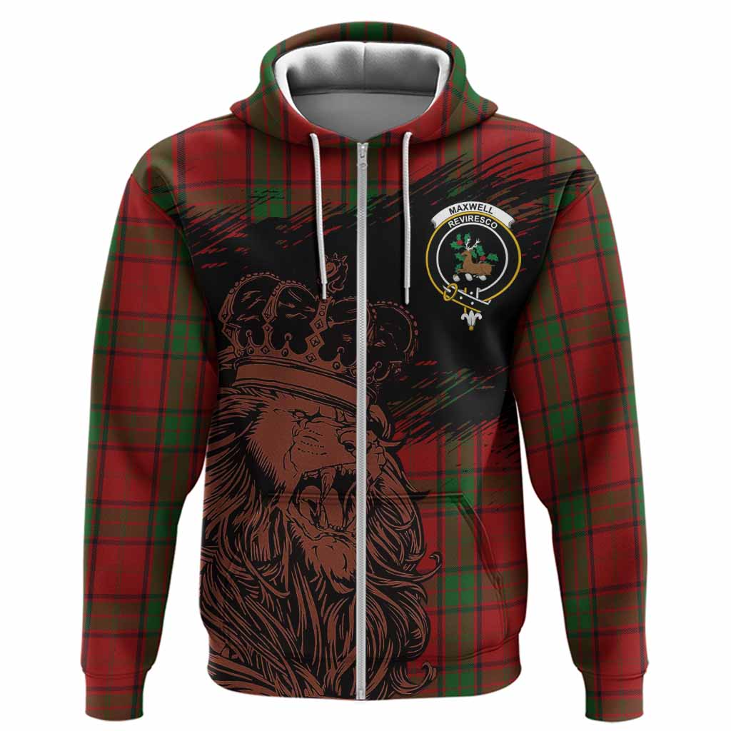 Maxwell Tartan Crest Hoodie Crowned Lion Heritage Style
