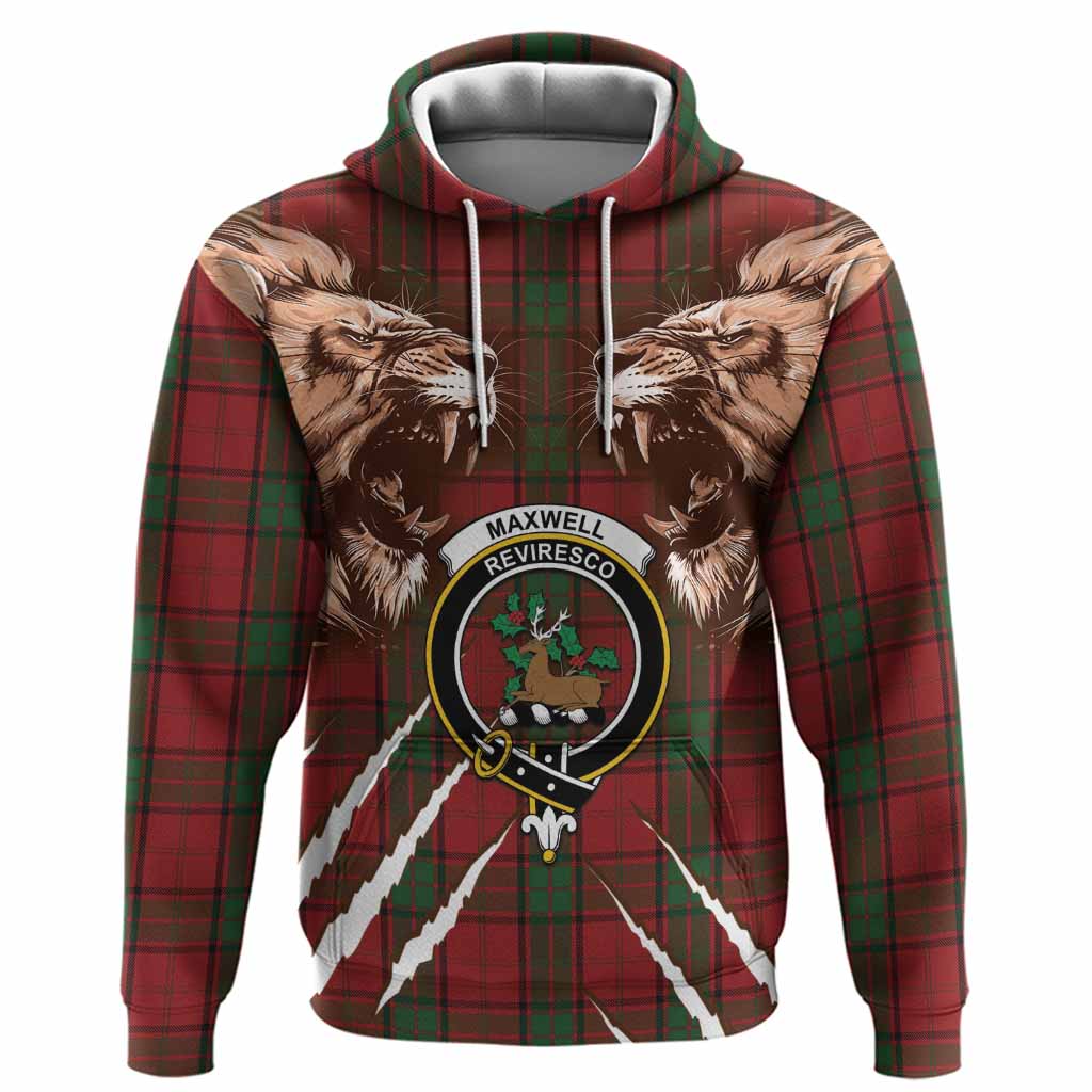 Maxwell Tartan Crest Hoodie Ferocious Lion Style